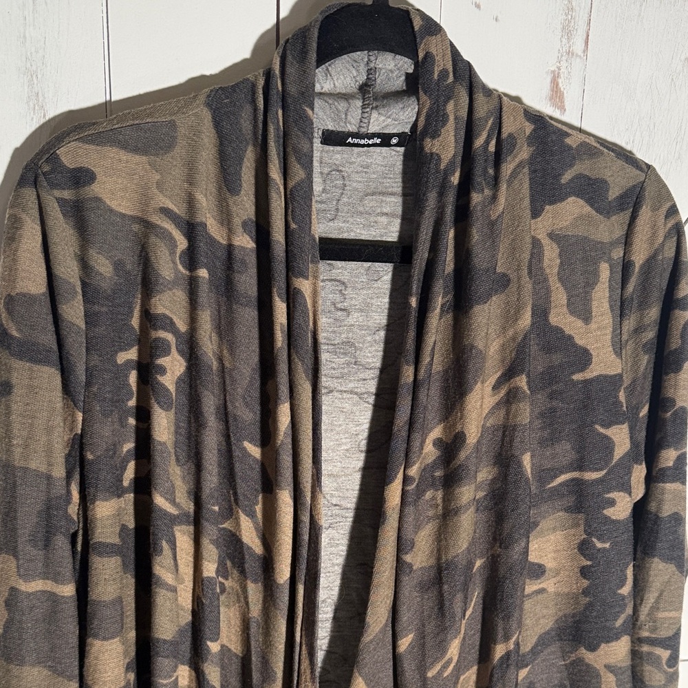 Annabelle Camouflage Open Front Cardigan - Picture 2 of 7